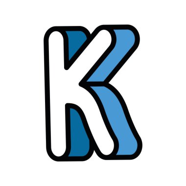 3d k harf vektör tasarımı