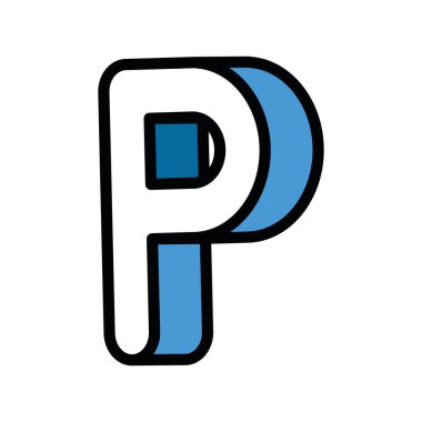 3d p harf vektör tasarımı