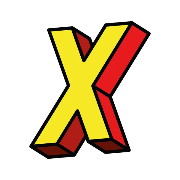3d x буквенный векторный дизайн — стоковый вектор