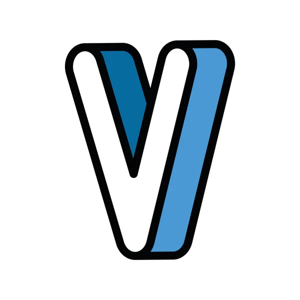 3d v letter vector design — Stock Vector