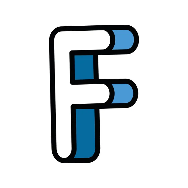 3d f letter vector design — Stock Vector