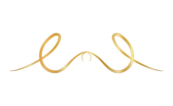 Ornamento de oro aislado en diseño de vectores en forma de cinta — Vector de stock