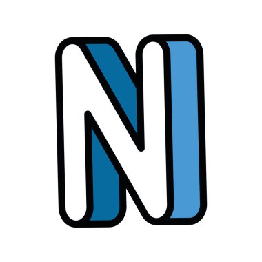 3d n harf vektör tasarımı