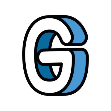 3d g harf vektör tasarımı