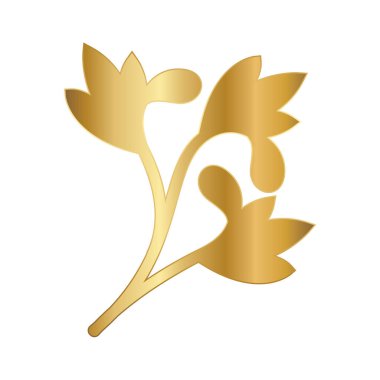 kıvrımlı bırakılmış vektör dizaynında altın süsleme