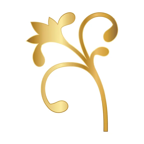 Zlatá ozdoba v provedení vektoru ve tvaru květu — Stockový vektor