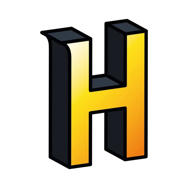 3d h Buchstabenvektordesign — Stockvektor