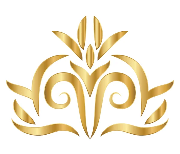 王冠の形をしたベクトルデザインの金の装飾 — ストックベクタ
