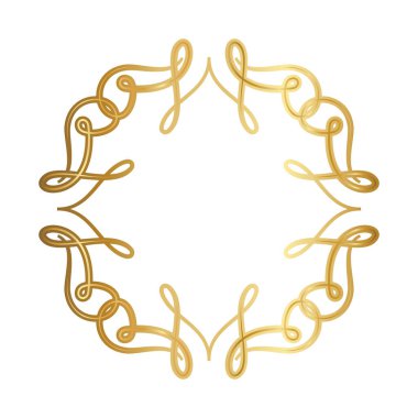 Kurdele şeklindeki altın süsleme çerçevesi