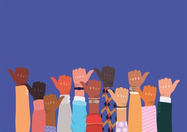 başparmak yukarı vektör tasarımı ile ellerin çeşitliliği