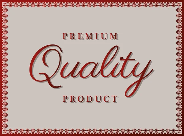 Produto de qualidade premium com design vetorial de moldura de ornamento vermelho —  Vetores de Stock