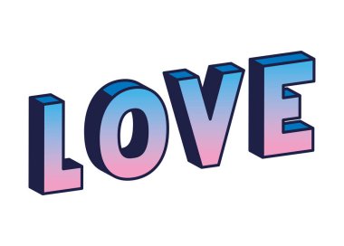 izole aşk harf vektör tasarımı