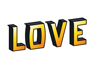 izole aşk harf vektör tasarımı