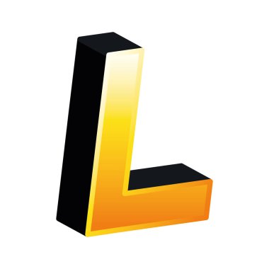 3d l harf vektör tasarımı