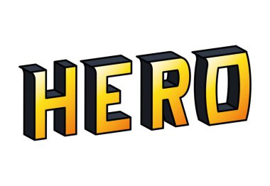 izole edilmiş kahraman harf vektör tasarımı