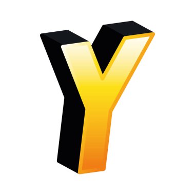 3d y harf vektör tasarımı