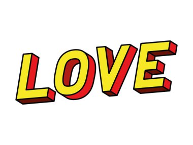 izole aşk harf vektör tasarımı