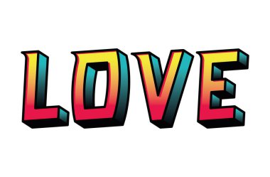 izole aşk harf vektör tasarımı