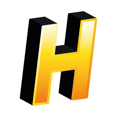 3d h harf vektör tasarımı
