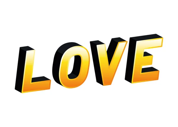 Единичный дизайн букв любви — стоковый вектор
