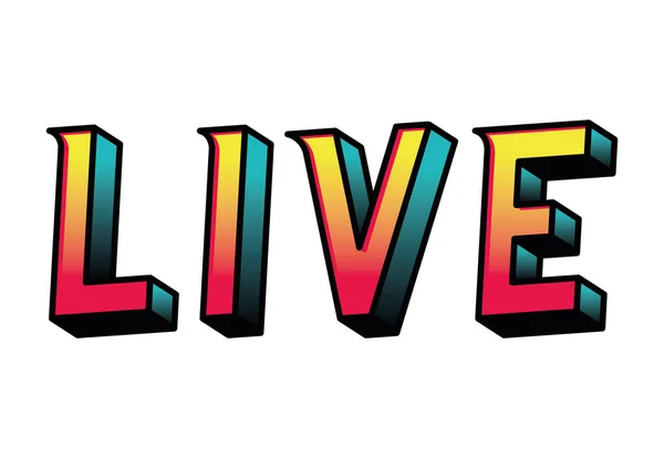 Isolated live lettering vector design — Stock Vector