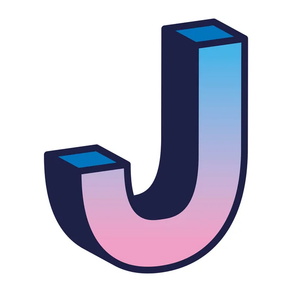 3d j ontwerp van de lettervector — Stockvector