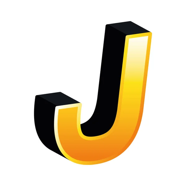 3d j letter vector design — Stock Vector