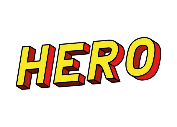 Isolated hero lettering vector design — Stock Vector