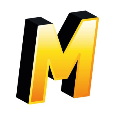 3d m harf vektör tasarımı