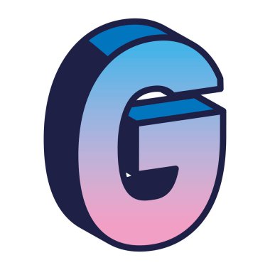 3d g harf vektör tasarımı