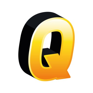 3d q harf vektör tasarımı