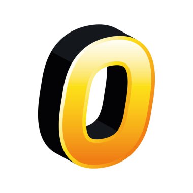 3d o harf vektör tasarımı