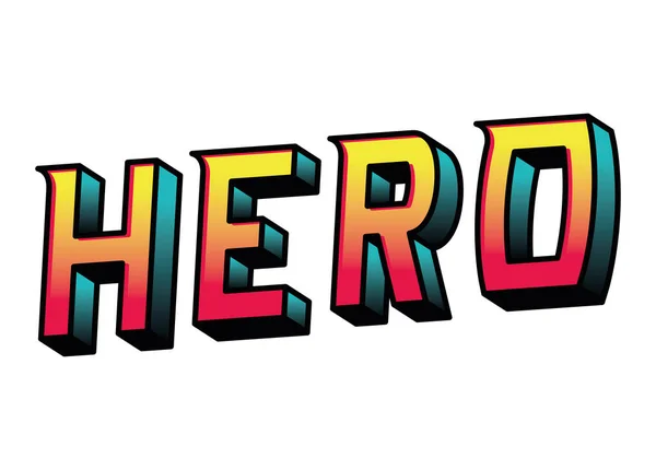 Isolated hero lettering vector design — Stock Vector