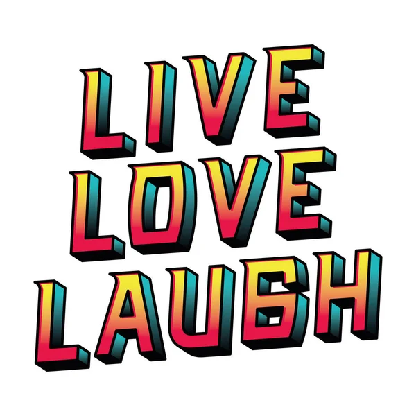 Live love lachen Schriftzug Vektor-Design — Stockvektor