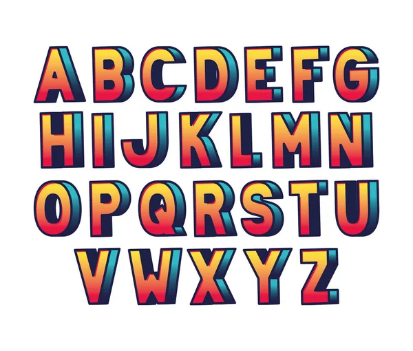 Conception vectorielle de lettrage alphabet dégradé isolé — Image vectorielle