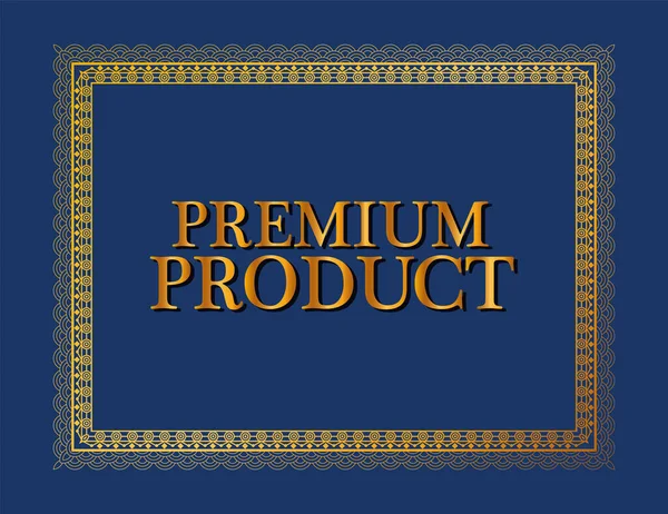 Producto premium con diseño de vectores de marco de ornamento de oro — Vector de stock