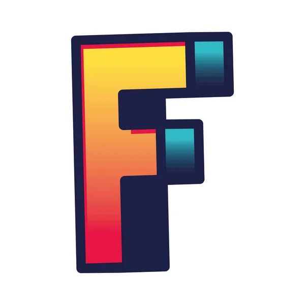 3d f gradient lettre vectoriel design — Image vectorielle