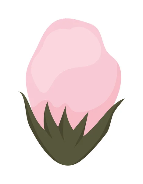 Pink rose bud flower growing painting vector design — Stock Vector