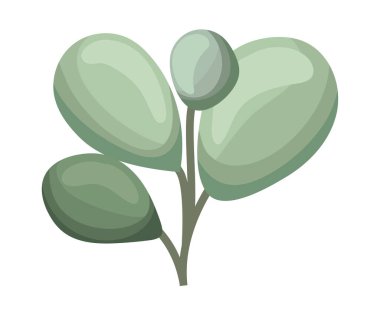 yeşil oval yapraklar boyama vektör tasarımı