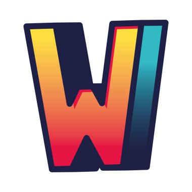 3d w gradyan harf vektör tasarımı