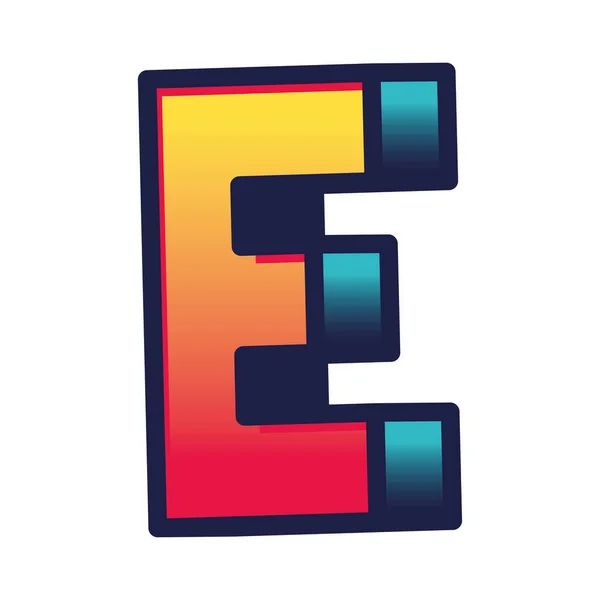 3d e gradiënt letter vector ontwerp — Stockvector