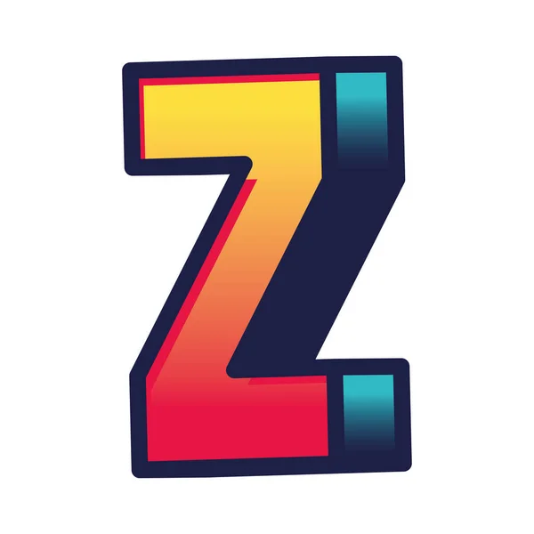 3d z Gradient Buchstabenvektordesign — Stockvektor