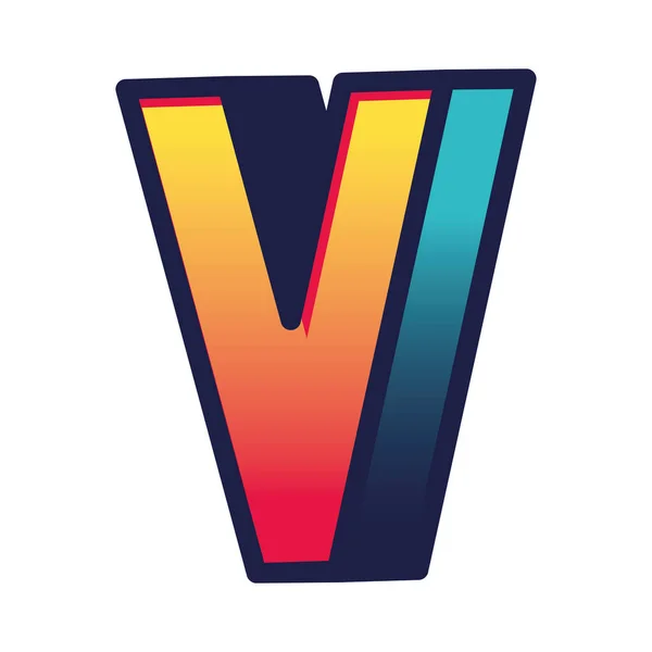 3d v Gradient Letter Vektor Design — Stockvektor