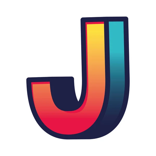 3d j gradient letter vector design — Stock Vector