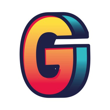 3d gradyan harf vektör tasarımı