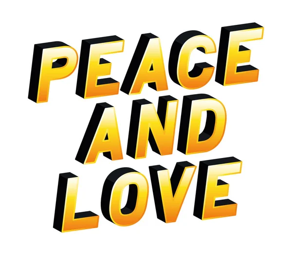 Paix et amour lettrage vectoriel design — Image vectorielle