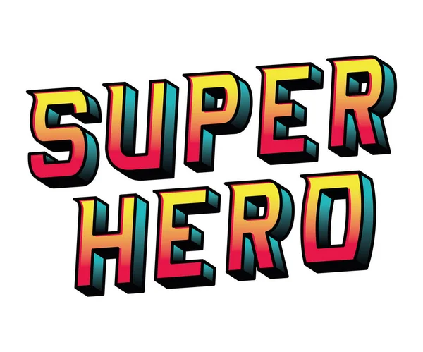 Super héroe diseño de vectores de letras — Vector de stock