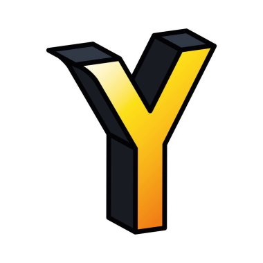 3d y harf vektör tasarımı