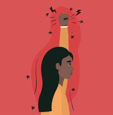 Yan görüş vektör tasarımlı Hintli kadın çizgi filmi.