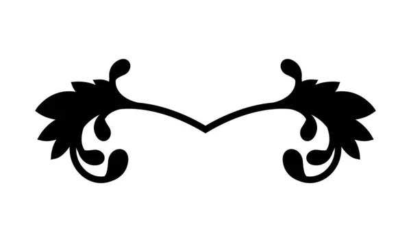 Schwarzes Ornament in blätterförmigem Vektordesign — Stockvektor